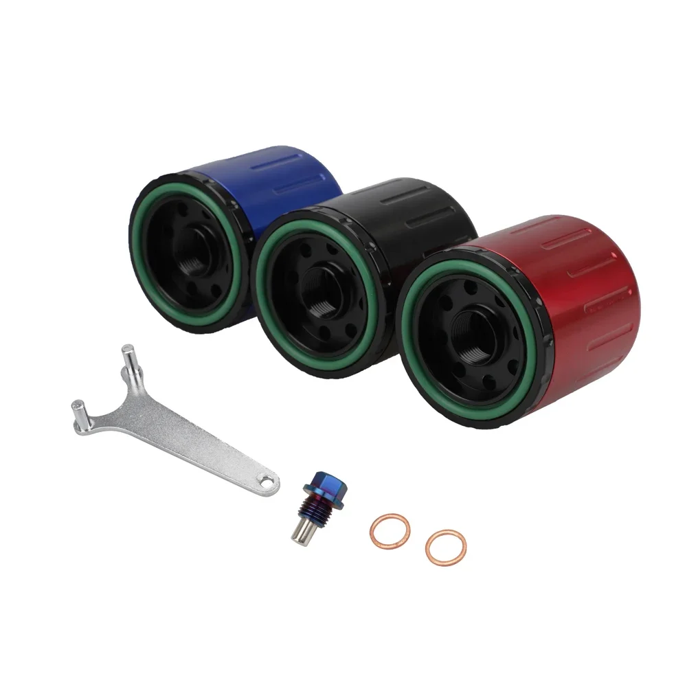 Oil Filter Fits for Toyota 3/4-16UNF Thread 304 Stainless Steel High Flow Filter with Magnet CNC Shell Washable Reusable