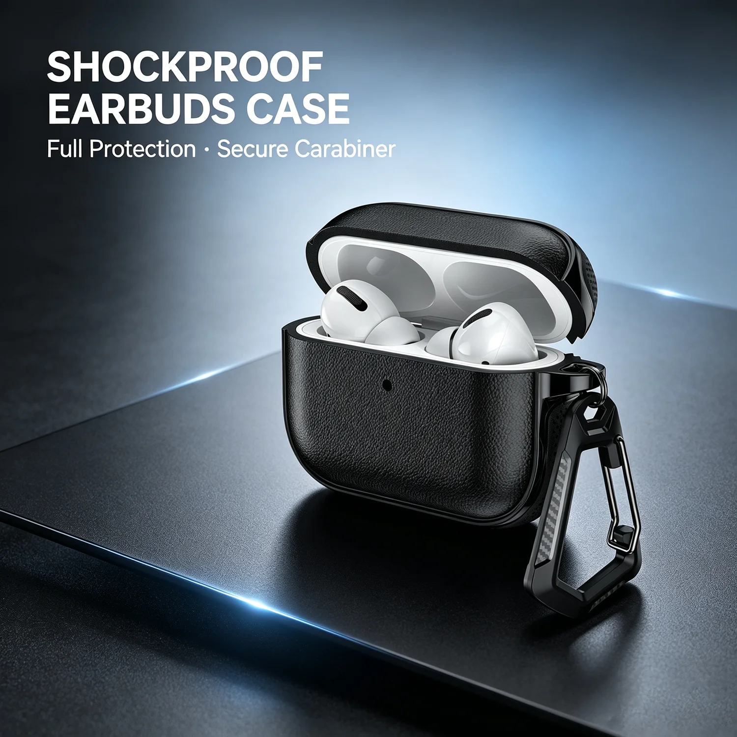 Lederhülle für AirPods 5, weiche TPU-Schutzhülle, stoßfest, für AirPods Pro 3, mit Haken.