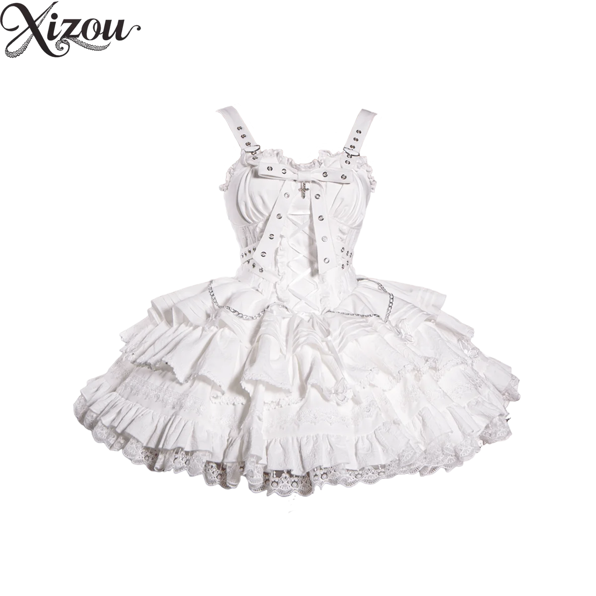 JSK Gothic Punk Stil Elegante Beiläufige Kurze Kleider für Frauen Subkultur Harajuku Sommer Original Kawaii Dame Lolita Kleid