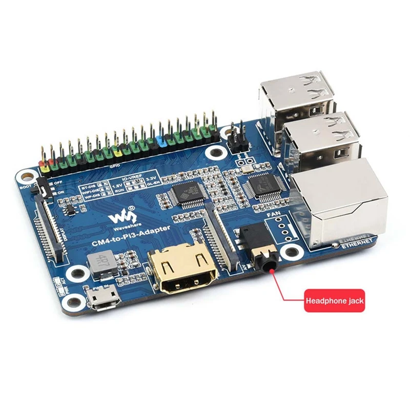 Waveshare For Raspberry Pi CM4 To 3B Adapter IO Base Board CM4 To Pi3 Adapter 1 Set Blue