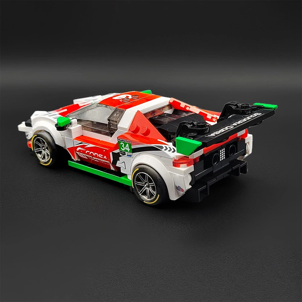 

New MOC Speed Champion 296GT3 Racing Model DIY City Car Assembly Building Blocks Set Toy Children Boy Birthday Gift