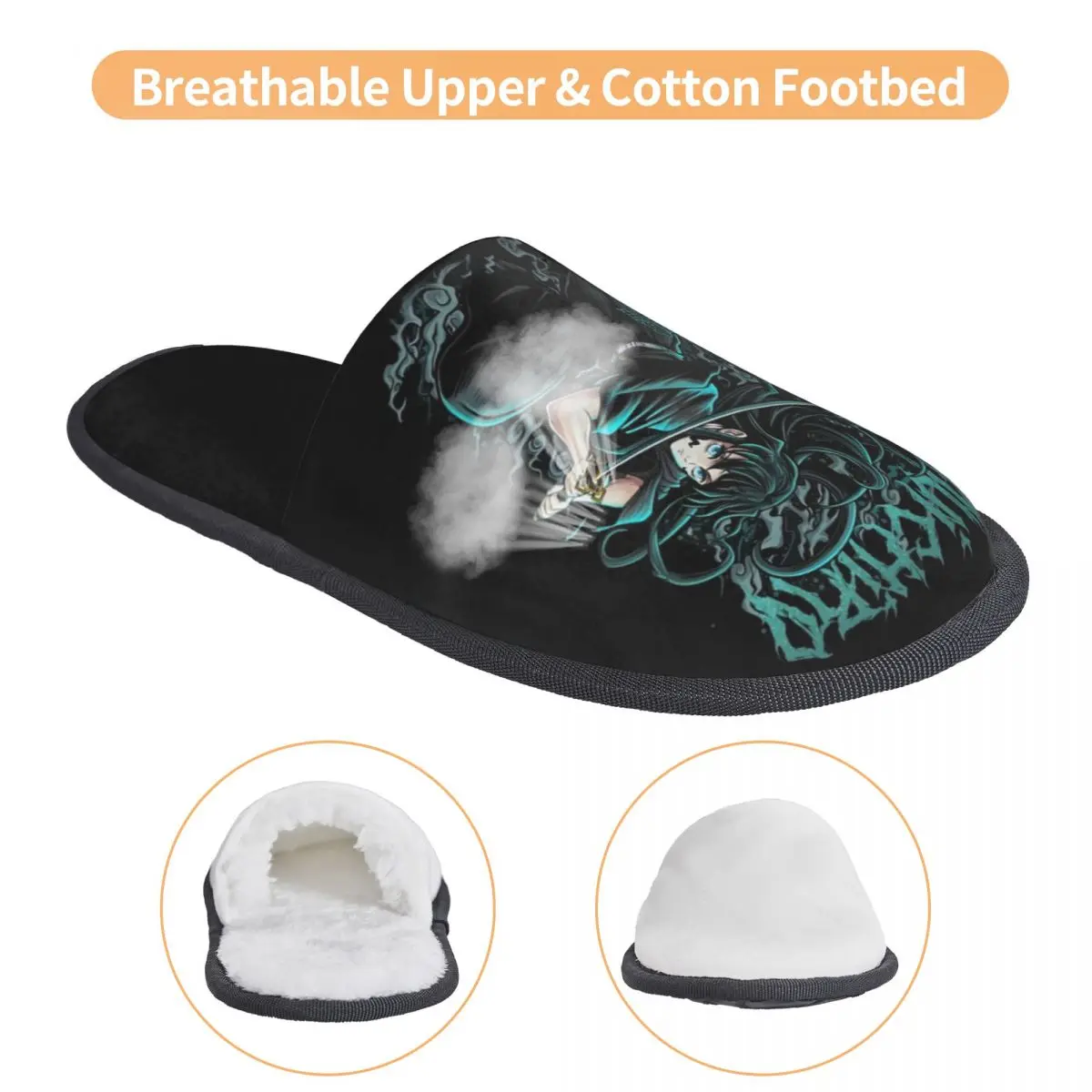 Zapatillas Muichiro Tokito personalizadas, zapatillas de casa suaves y cálidas de espuma viscoelástica para mujer, zapatos mullidos para interiores