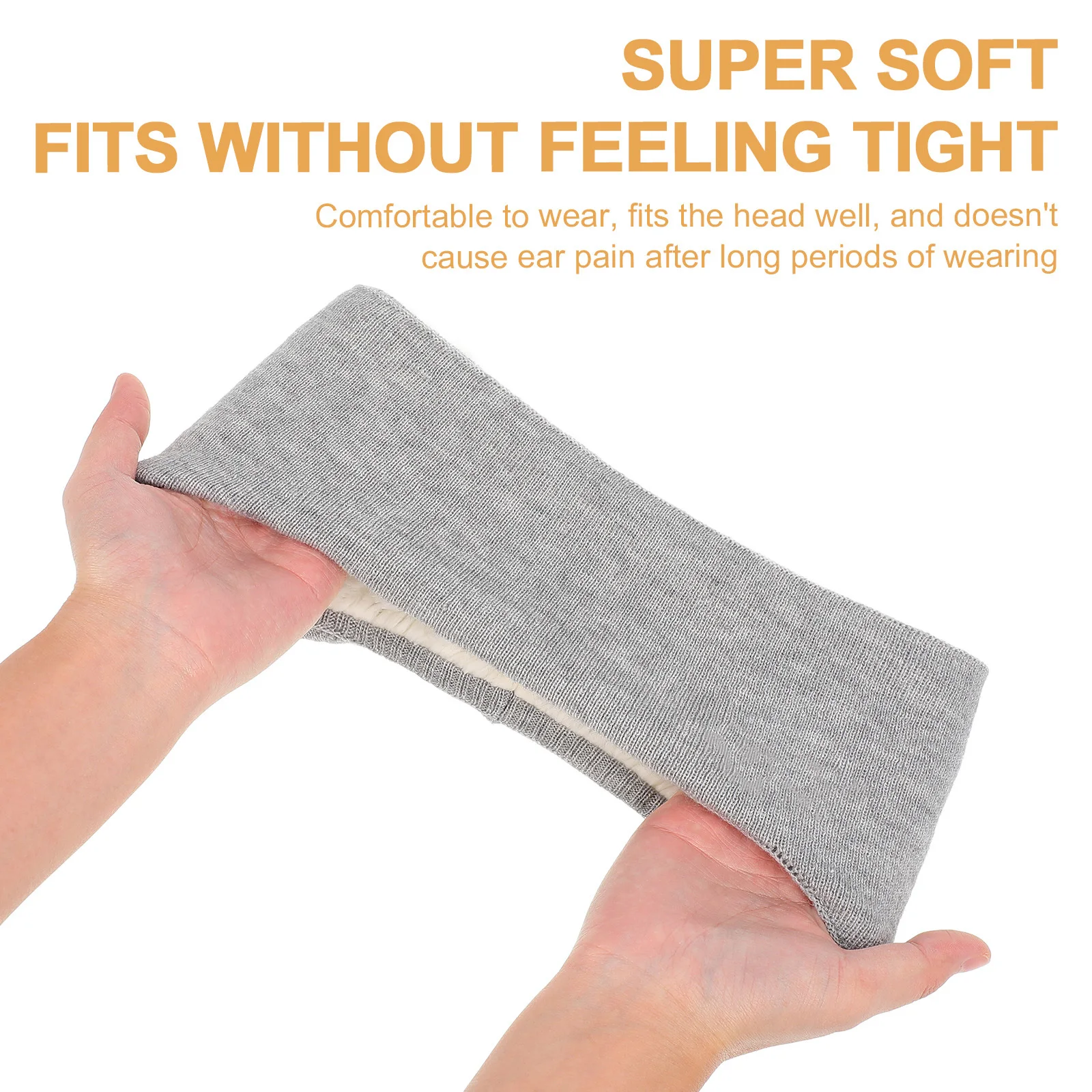 غطاء للأذنين للنوم سماعة رأس 39 1 أكريليك تدفئة رمادي مرن من الصوف إلغاء الضوضاء غطاء أذن شتوي