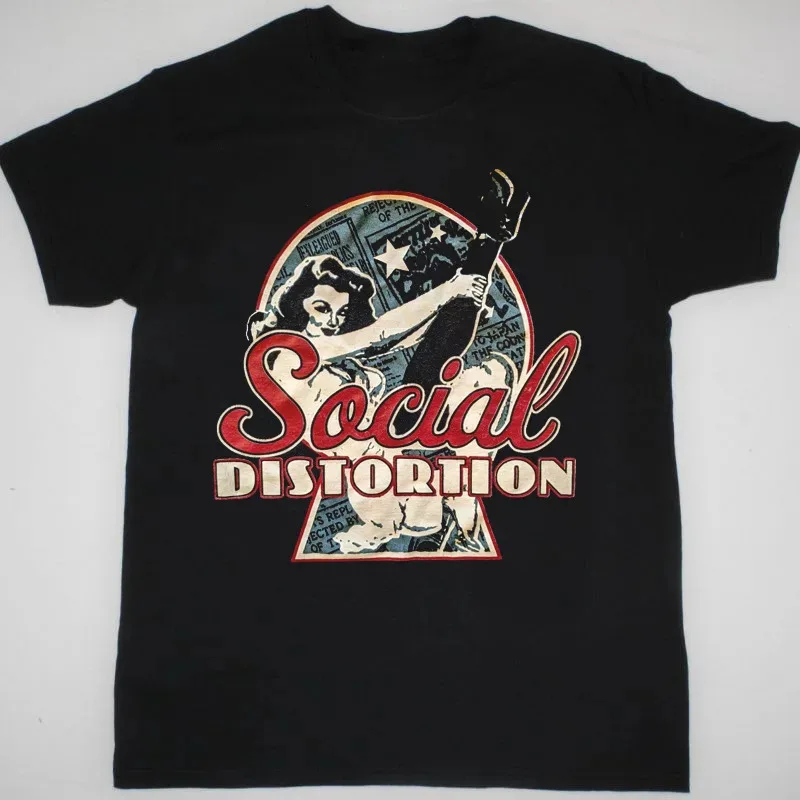 Vtg Social Distortion Band Music Black All Size T Shirt Ac493