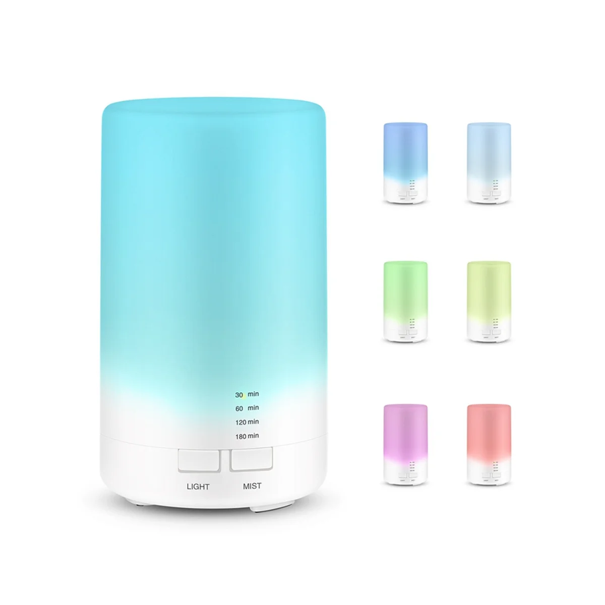 USB 충전 공기 초음파 가습기, 아로마 테라피 에센셜 오일 디퓨저, 가정용 자동차 사무실용, 7 색 야간 조명