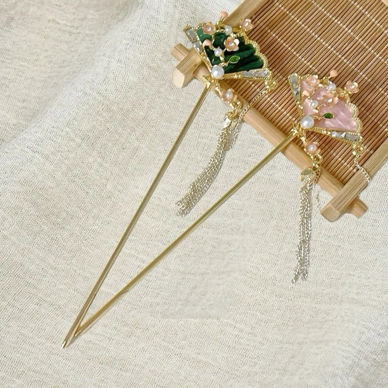 กิ๊บติดผมลายดอกไม้โบราณ เครื่องประดับผมระดับไฮเอนด์ เครื่องประดับศีรษะ กิ๊บติดผมผู้หญิง สไตล์จีนโบราณ ฮั่นฝู อุปกรณ์เสริม กิ๊บติดผมแบบส่าย