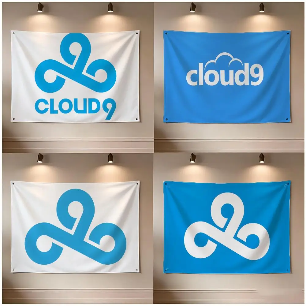 C9 Flags Borderless Four Ring Ornament Indoor Outdoor Decoration Quick Hang Install
