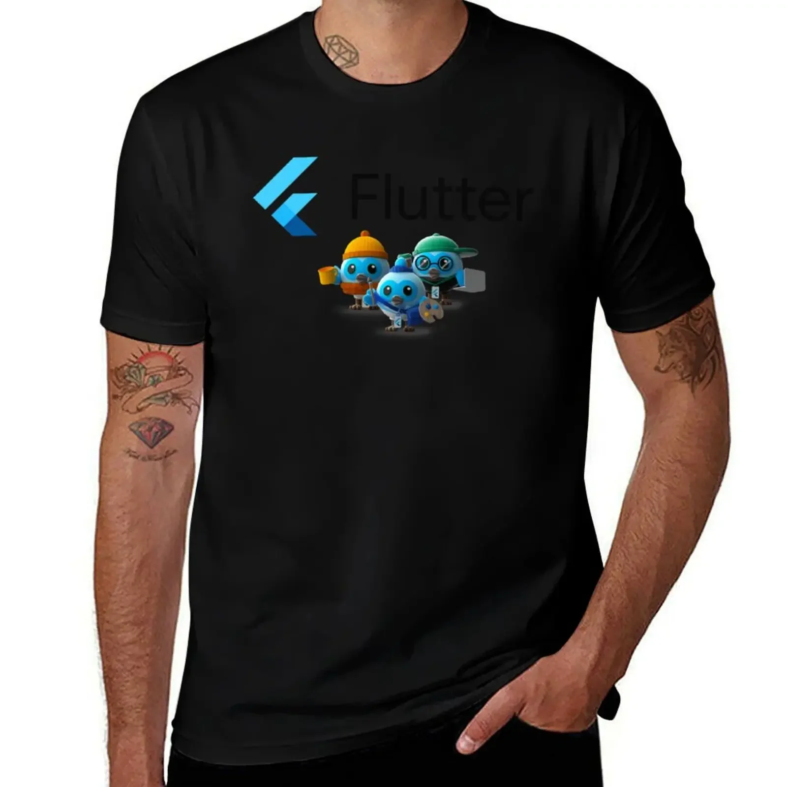 

Google Flutter-Dash s T-Shirt Aesthetic clothing customs design your own aesthetic clothes black t-shirts for men