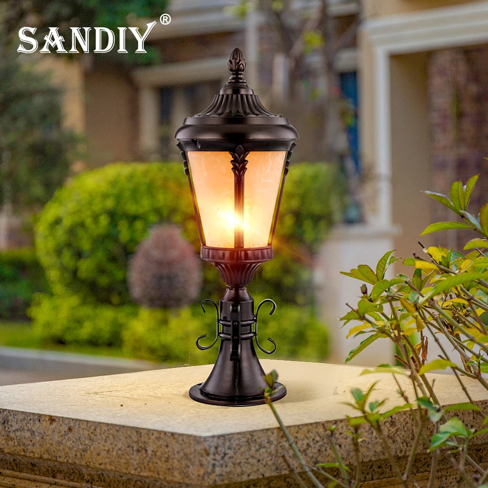 Outdoor Standing Porch Light Retro Wall Lamps Vintage Chandelier Led Lighting for House Gate Patio Aisle Exterior Sconce E27/E26