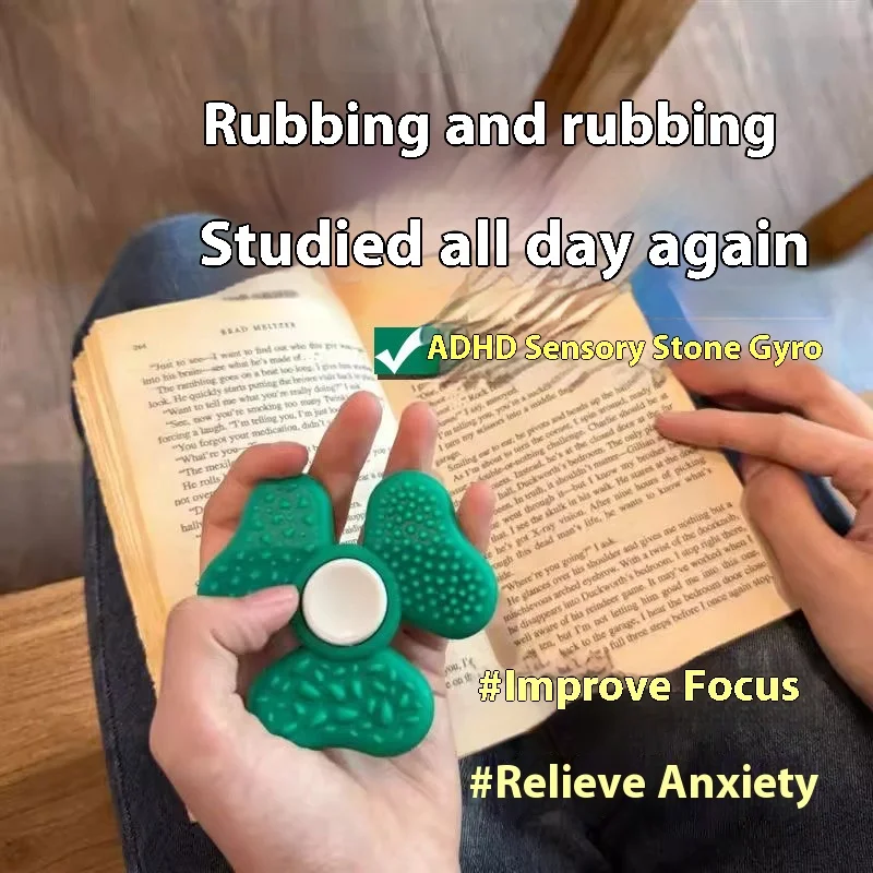 البرسيم الحجر الحسي اليد جيروسكوب ببصمة الإصبع ل ADHD فرط النشاط القلق الإغاثة التركيز التدريب لعبة تخفيف التوتر