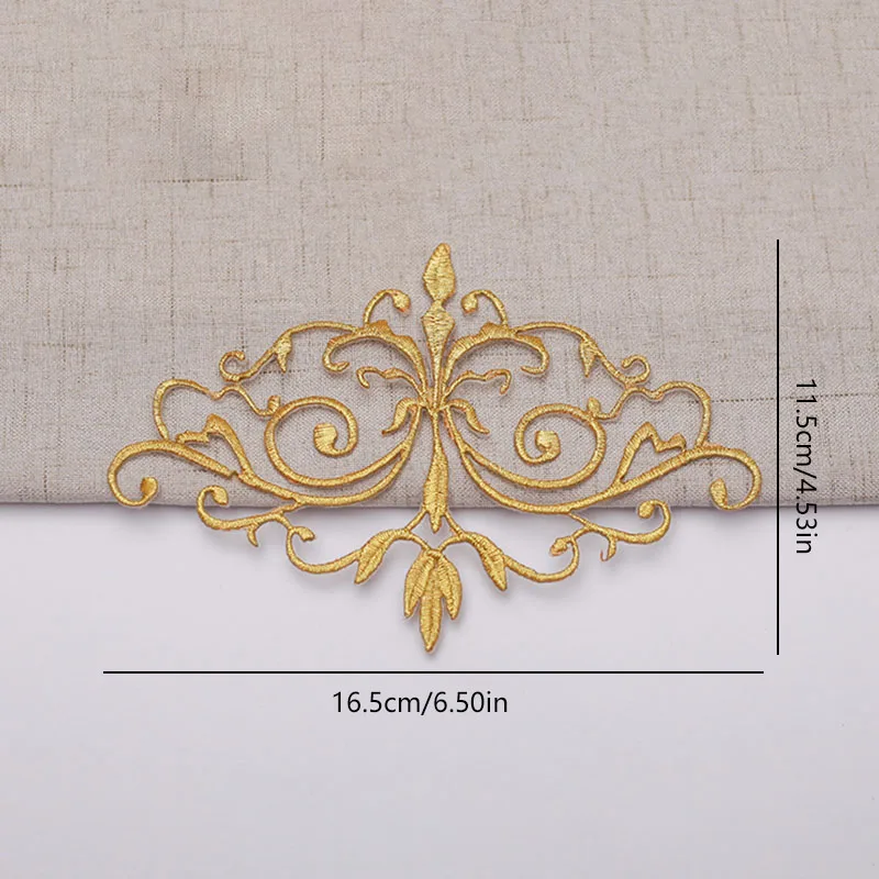 New Gold and Silver Color Embroidery Cloth Patch Stage Opera Costume Decorative Pattern Embroidery Hot Flower Household Supplies