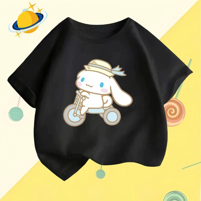 Cinnamon Roll Kids T-shirt Kawaii Short sleeve Sanrio Anime Casual Clothing T-shirt T-shirt Kids Girls Boys Fashion Y2K Top