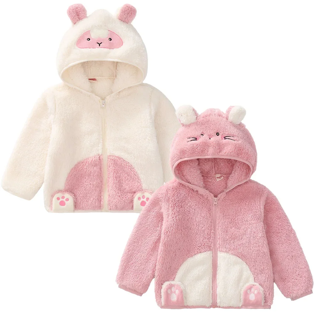 

Baby Toddler Girl Boy Jacket Hoody Fleece Coat Hooded Kids Children Clothes Cute Cartoon Animal Spring Autumn Warm Outfit