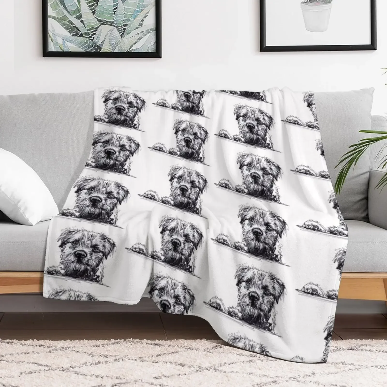 Border Terrier Throw Blanket Cute Plaid Luxury Brand Thin Designers Blankets