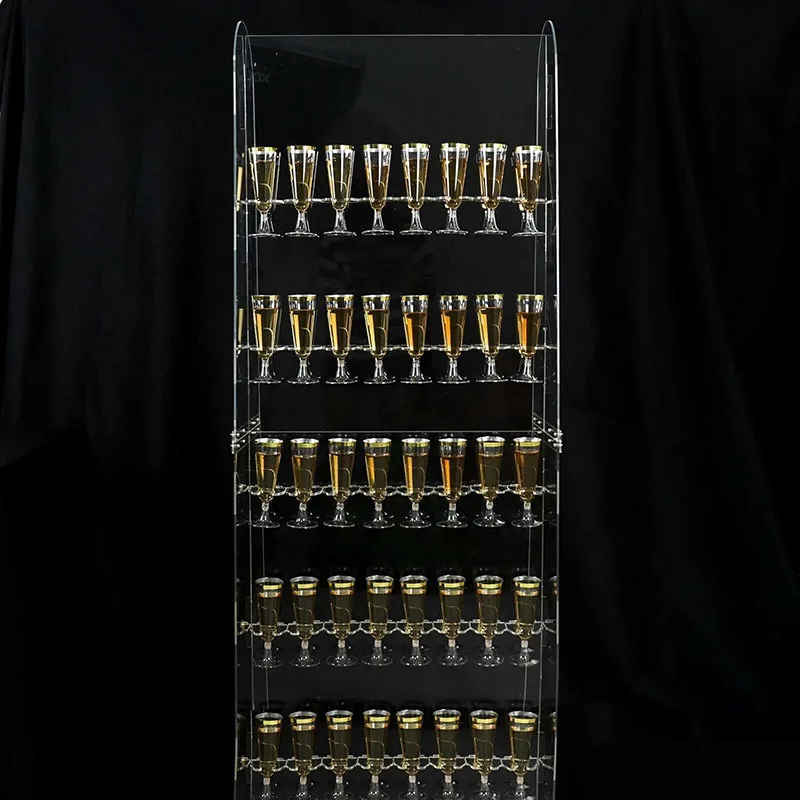 

Acrylic Storage Shelf Champagne Wine Drinks Wall Stand Holder Drink Cup Sparkling Wine Display Rack For Wedding Celebration 2PCS