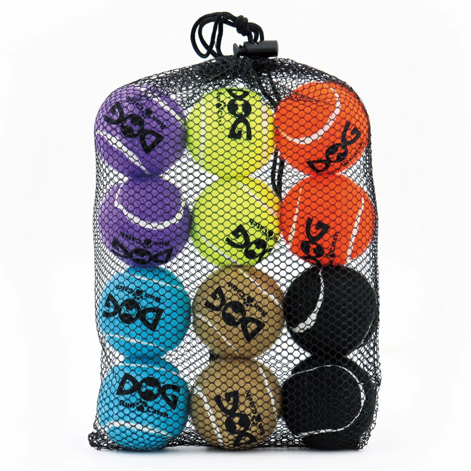 Paquete de 12 pelotas de tenis para perros de 2,0 pulgadas, duraderas, no tóxicas, juguetes para perros al aire libre, con bolsa de malla, certificadas SGS, juguetes de colores