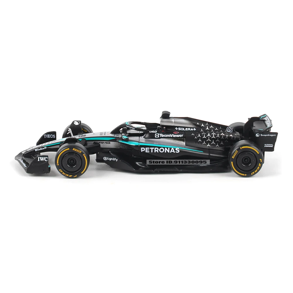 Bburago 1:43 F1 Mercedes-AMG 2025 W16 # 63 جورج راسل # 12 لعبة نموذج سيارة كيمي أنطونلي مصنوعة من خليط معدني قابلة للتجميع