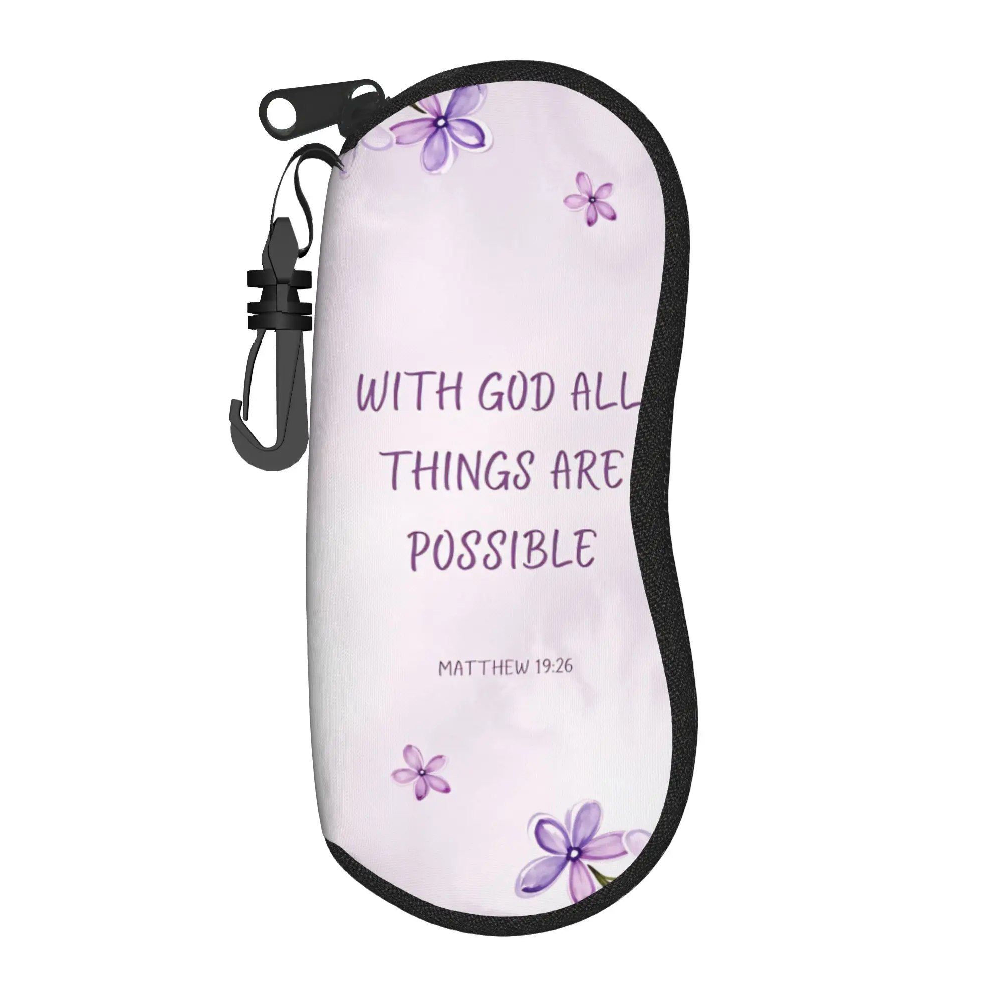 WITH GOD ALL THINGS ARE POSSIBLE Glasses Case  Custom Sunglasses Case Male Female Travel Eyeglass Protector Eyewear Organizer