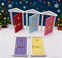 2025 Hot 1:12 Dollhouse Colorful Gable Door - DIY Mini Door Props For Christmas Micro Scene & OB11 Decor