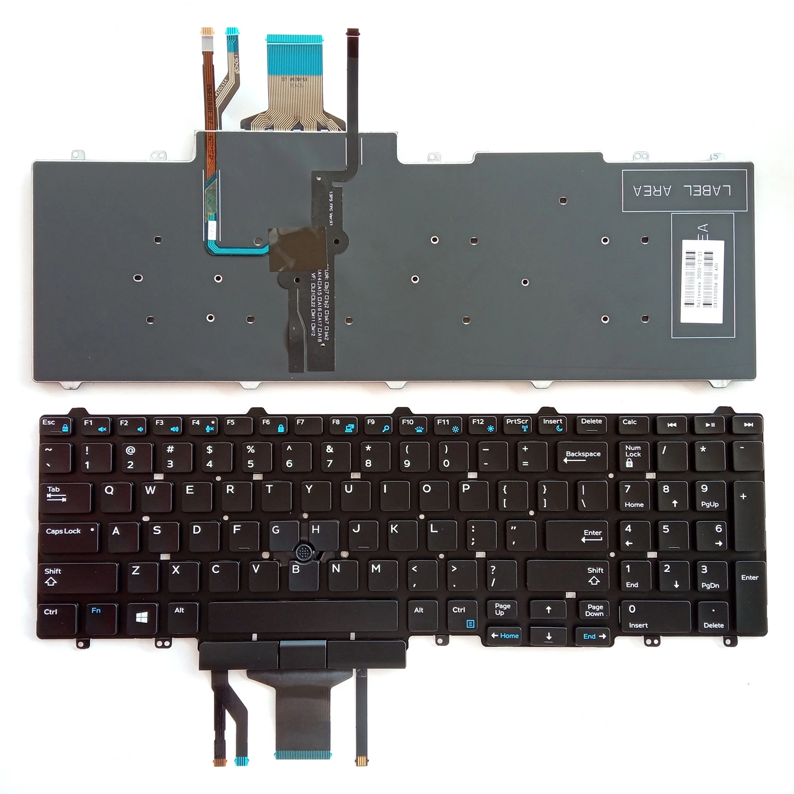 Teclado americano não retroiluminado para Dell Latitude E5550 E5570 E5580 E5590 5550 5570 5580