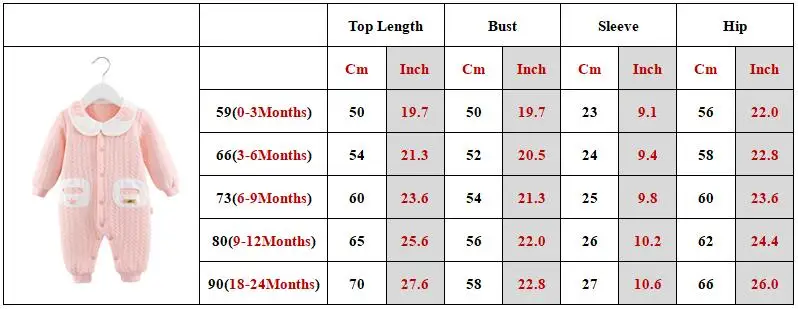 Newborn Baby Girl Romper Winter Warm Infant Jumpsuit Thicken Toddler Climbing Playsuit Children Clothing Overalls Outfit A708