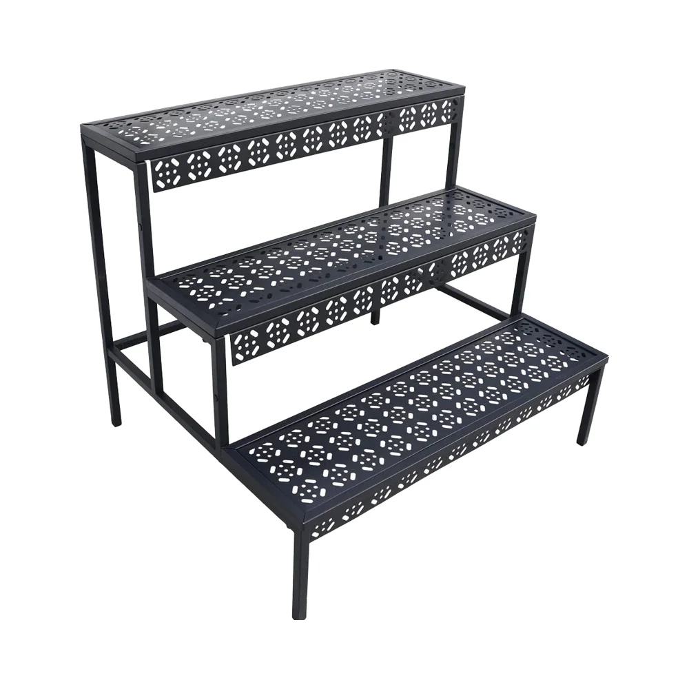 

Large Durable Powder Coated Metal Plant Stand 3-Tier Stair Style Steel Frame Indoor-Outdoor Display Shelf Flower Storagepromote