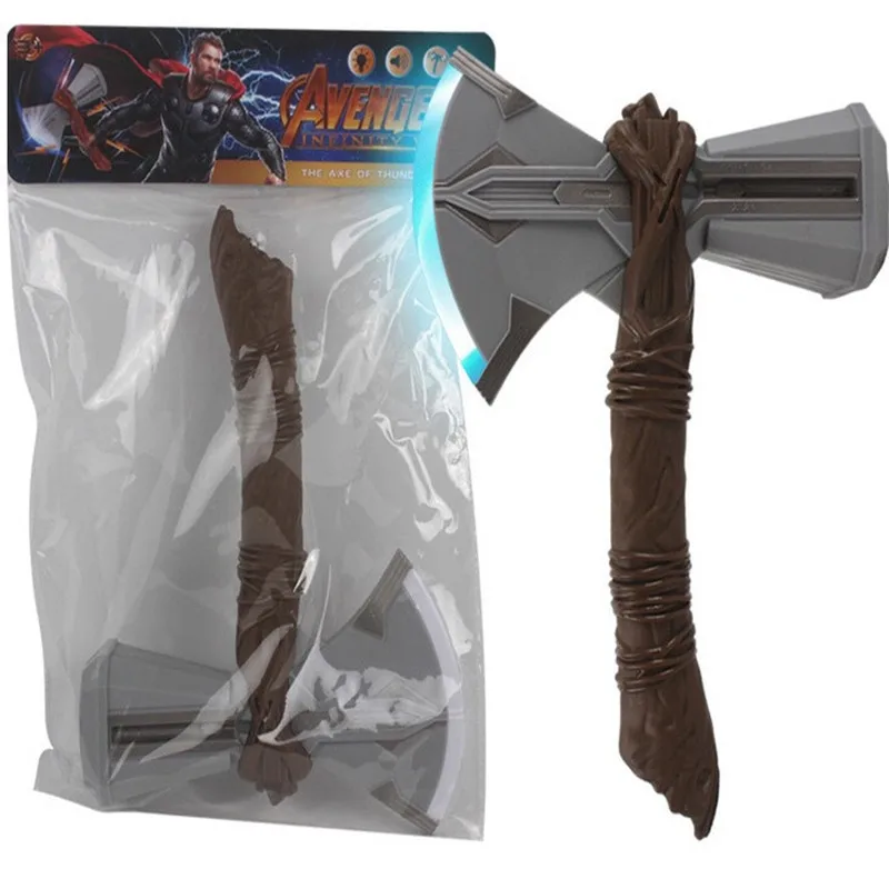 Kid Stormbreaker Lighting Sound Ver. Thor's Hammer Cosplay Thor Axe Prop Weapon Avengers Superhero Cos Axe PU Prop Model Toy