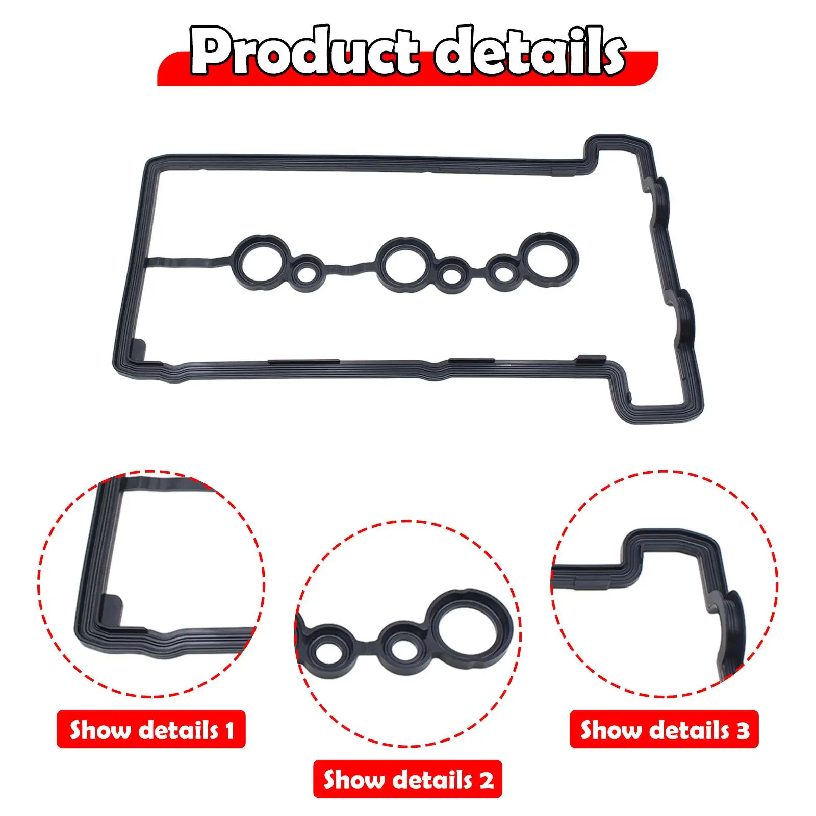 

Sturdy Valve Cover Gasket Durable Rubber Cylinder Head Seal Engine Parts for Triumph Street Triple S Replacement T1261765