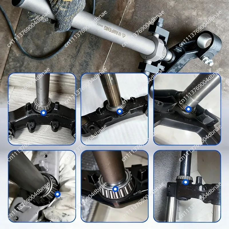 Motorcycle Steering Tapered Bearing Puller Set for Triple Tree Fork Removal Wheel Head Bearing Installer Tool