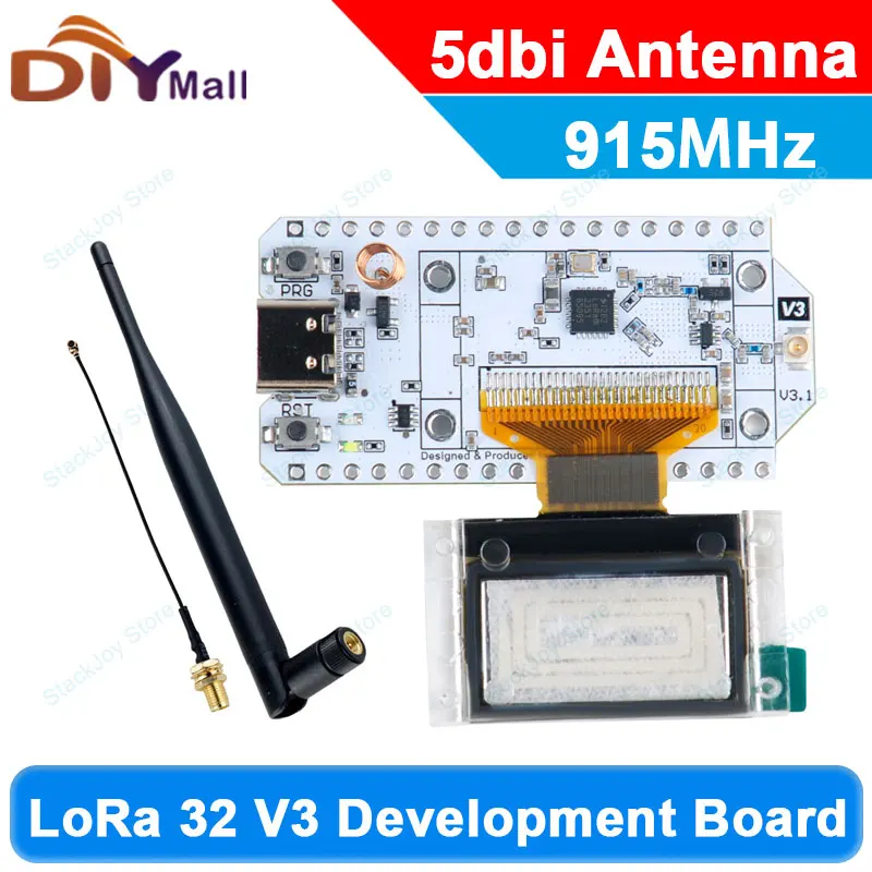 

HTIT-WB32LA_V3 LoRa32 SX1262 Development Board 0.96 OLED Display With 5dBi Gain Antenna For meshtastic devices IoT Arduino