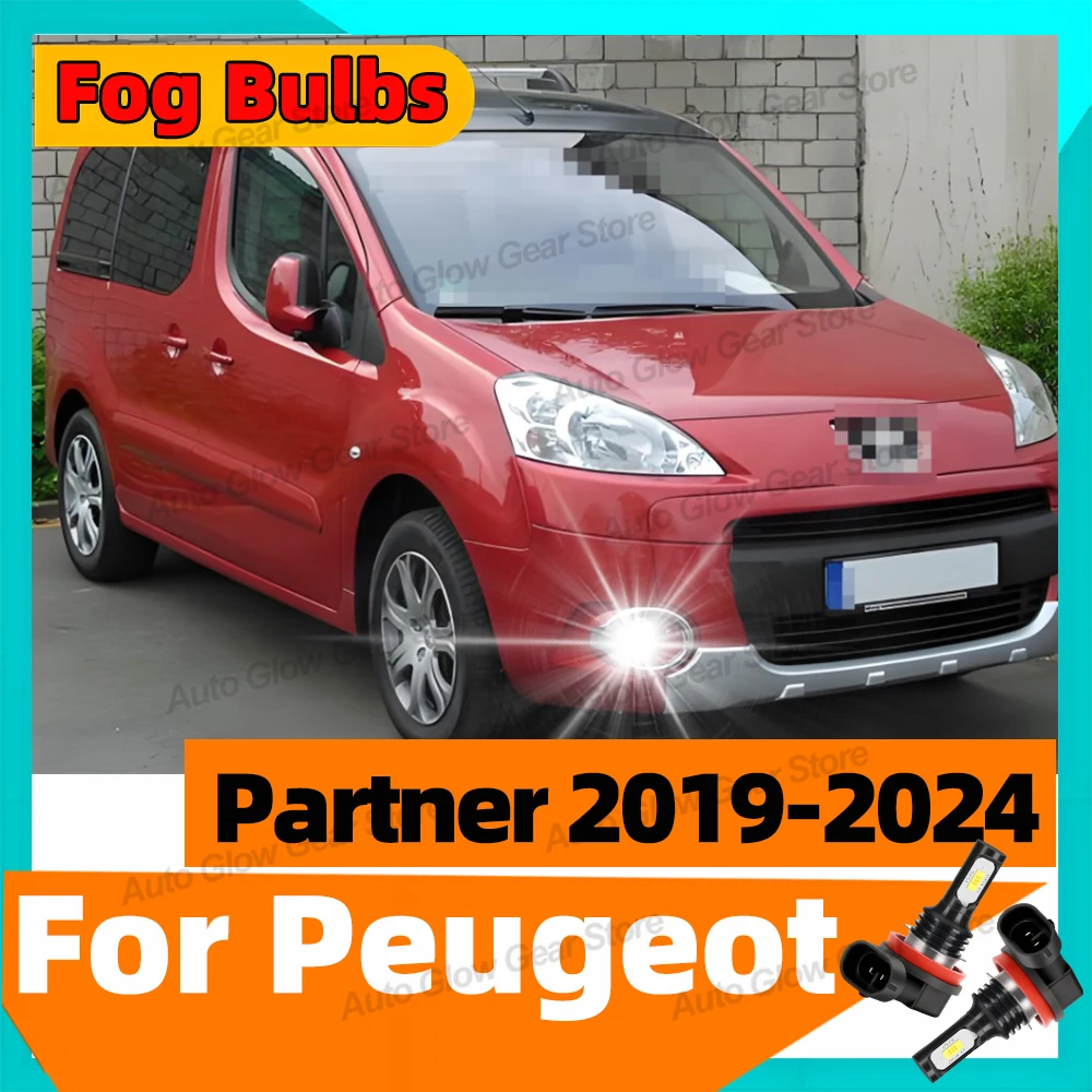 

2x Two Sided CSP 3570 Led Car Fog Lights Bulbs For Peugeot Partner 2019-2024 2020 2021 2022 2023 LED Front Fog Lamp 6000K White