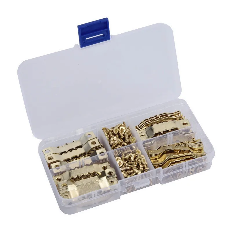 

Золотой двусторонний подвесной винт с плоской головкой в штучной упаковке, комбинированный металлический прямой полоса, подвесная фоторамка, крючок для фоторамки