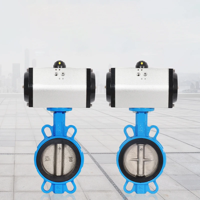 Pneumatic Butterfly Valve D671X-10/16 Wafer Type Spherical Lnk 304 Stainless Steel Quick Shut-Off Valve DN40/50/65/80/100-300