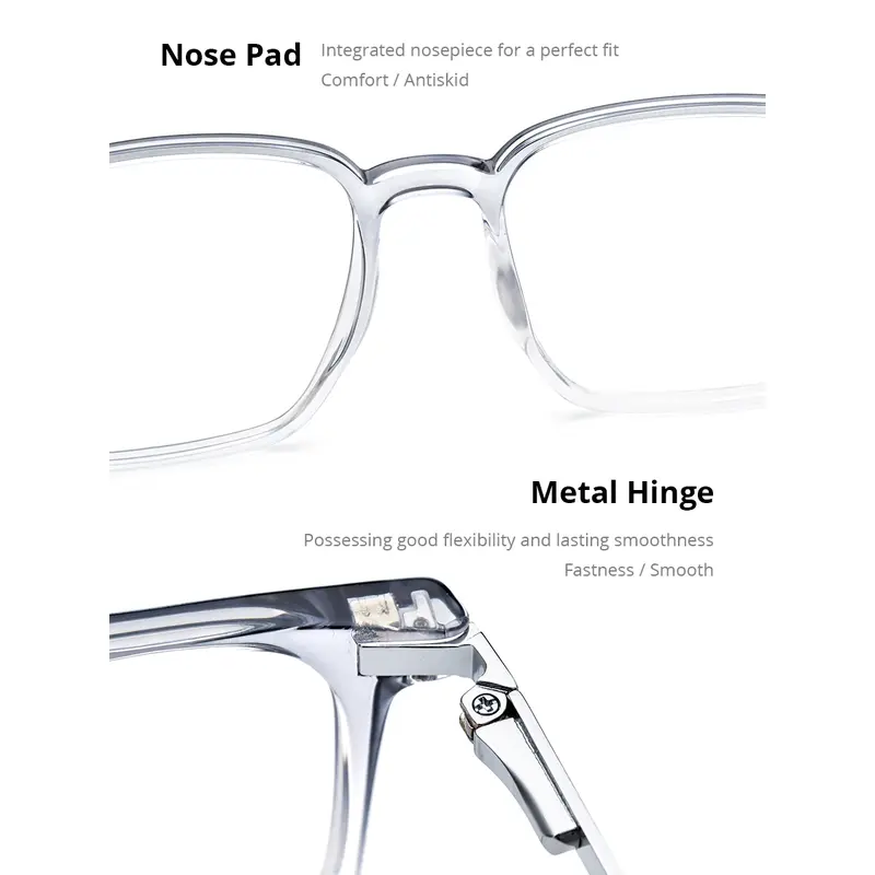 NIANZHEN TR90 Alloy Glasses Frame Men Square Magnet Clip Eyeglasses Gradient Polarized Sun Lens Women Ultralight Eyewear 2181 - Image 4