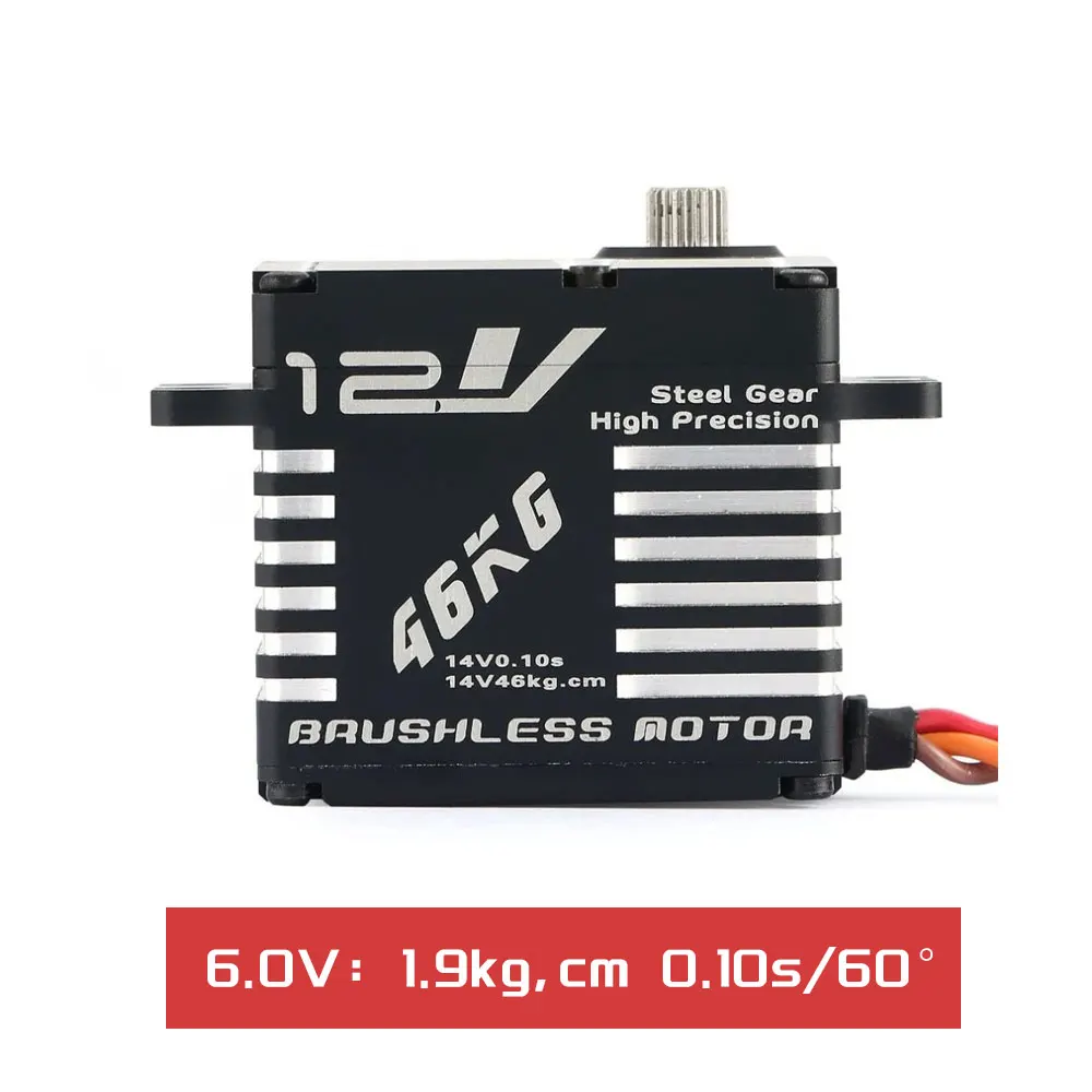 

BLS-12V7146 JX Brushless 46KG 12V Steel Gear CNC Aluminium Shell Digital Standard Servo Mega torque RC monster 1/5 car