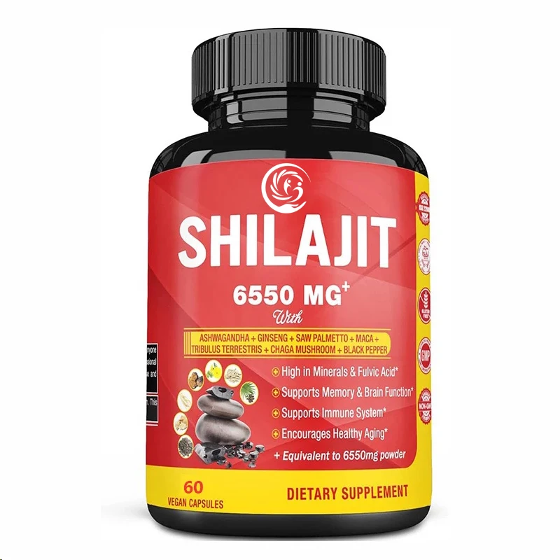 Shilajit Himalayan Supplements-60 capsules supply for strength, endurance, brain, and immunity