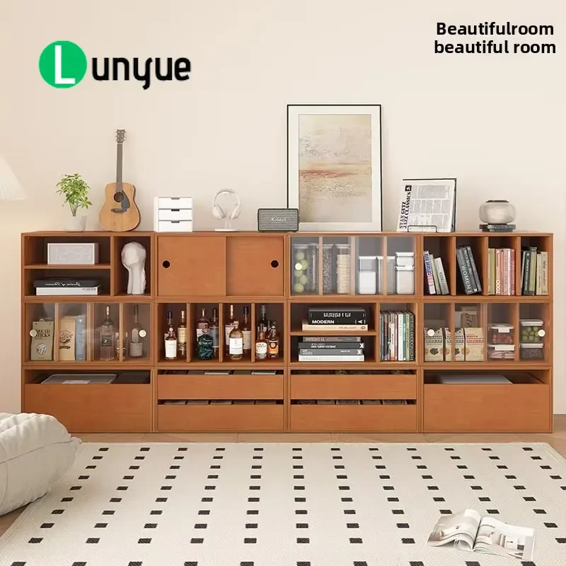 Nordic Marine Style Modular Combination Cabinet for Living Room Dining Room Display Storage Bookcase Home Furniture