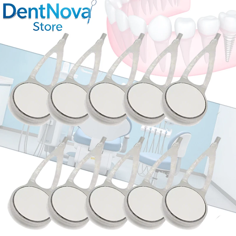

10pcs Dental Mirror with Handle High-Temperature Sterilizable Scratch-Proof Probe Adult Oral Care for Hygienist
