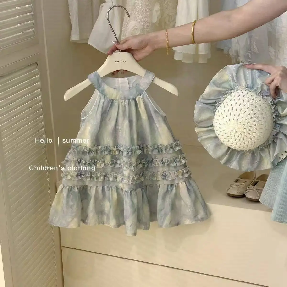 

Girls' Dress Summer Dress 2025 New Fashionable Children's Vacation Beach Dress French Princess Dress Fashion Dress