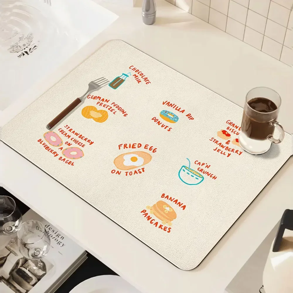 Minimalist Drainage Mat Absorbent Non Slip Kitchen Sink Dish Drying Mat Quick Dry Easy Clean Modern Home Kitchen Decor