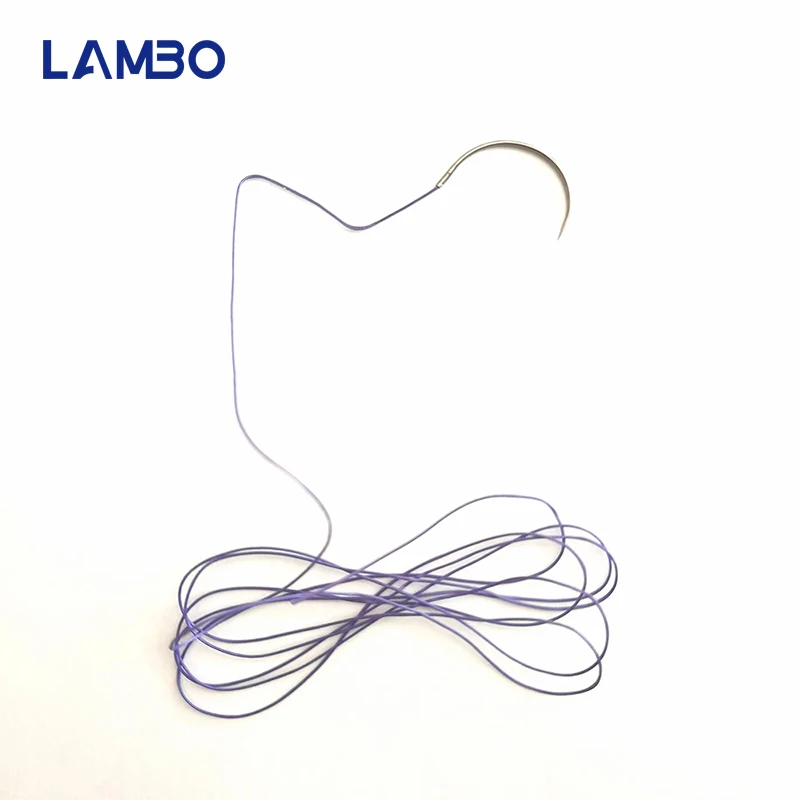 Absorbable Suture Thread with Needle, Pet Medical Supplies, Cat and Dog Specific PGA 90cm, Pet Surgical consumables