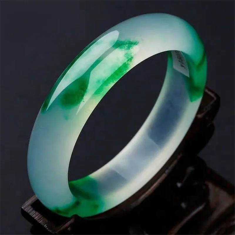 

New High-ice Quartzite Jade Green Flower Bracelet, Classic Daily Model
