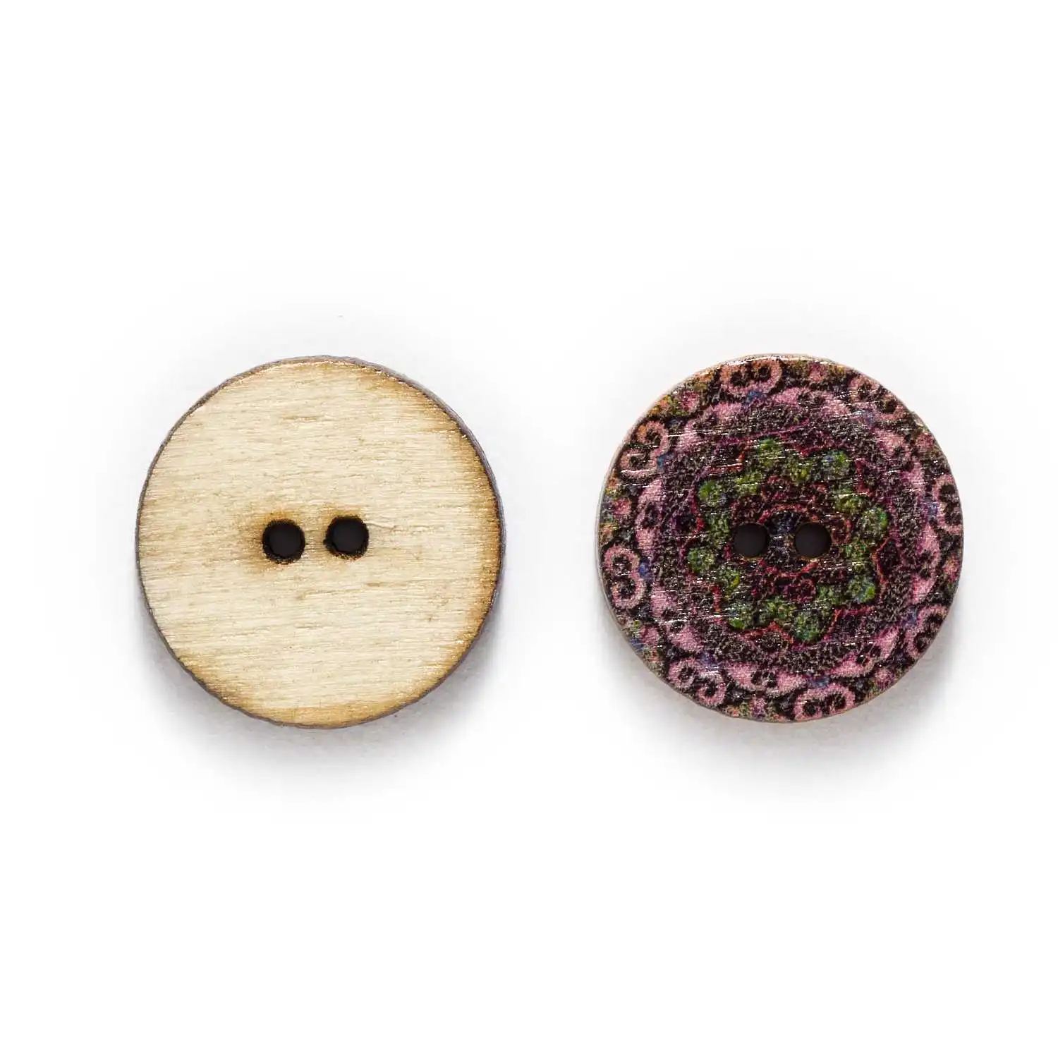 50Pcs/Lot 2 Holes Wood Buttons for Sewing Scrapbooking Clothing Craft Making 15-25mm view 6