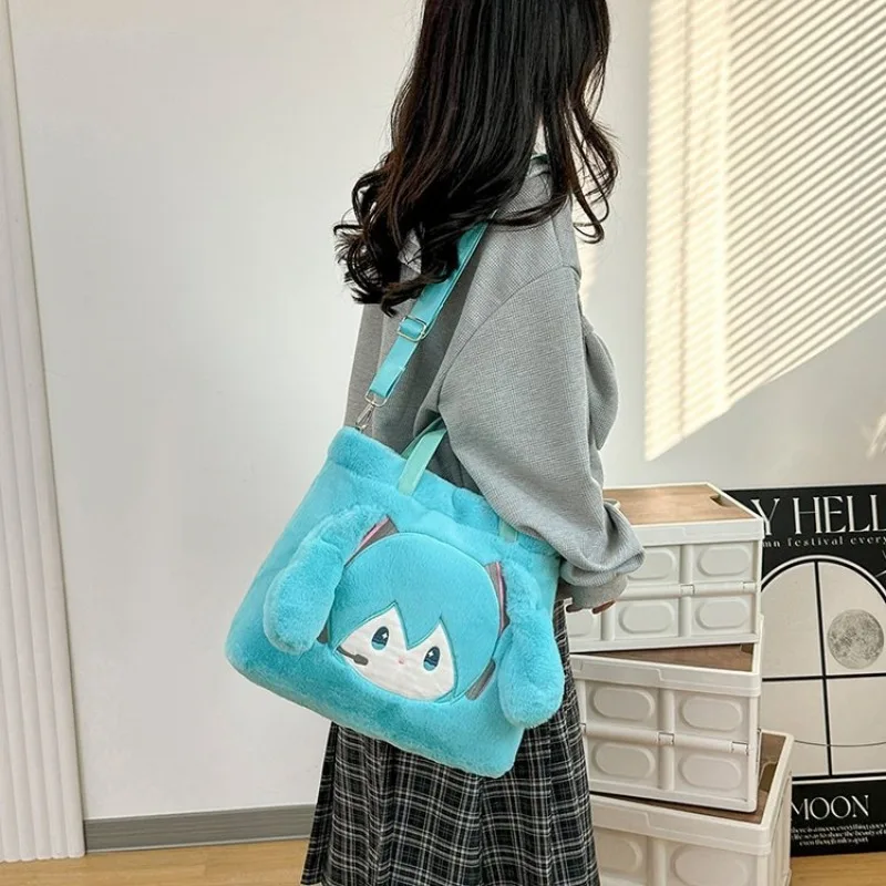 

Большая вместительная сумка Hatsune Miku в японском стиле, милая дизайнерская большая сумка в стиле аниме, практичная сумка на плечо для студентов