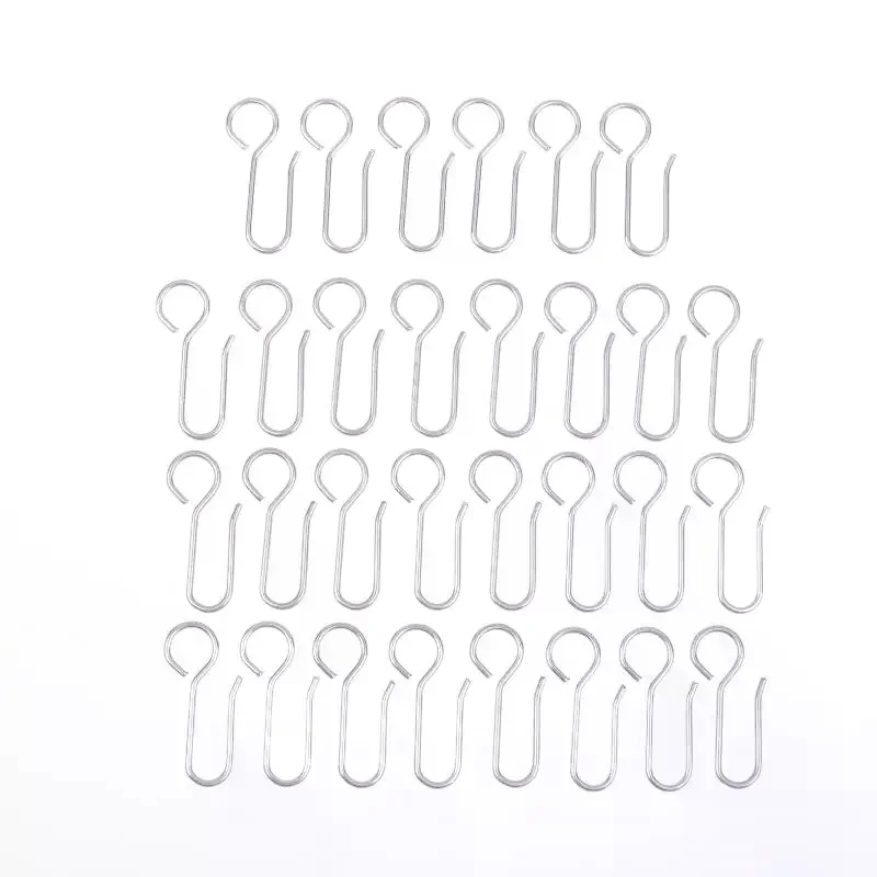 30Pcs Handy Curtain Accessories Metal Curtain Track Install Hooks S Shaped Metal Ceiling Shower Curtain Decoration Hooks