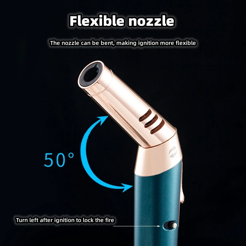 JOBON Creative Outdoor Camping BBQ Welding Bendable Spray Gun 360° Use Windproof High Temperature Flame Turbo Jet Gass Lighter