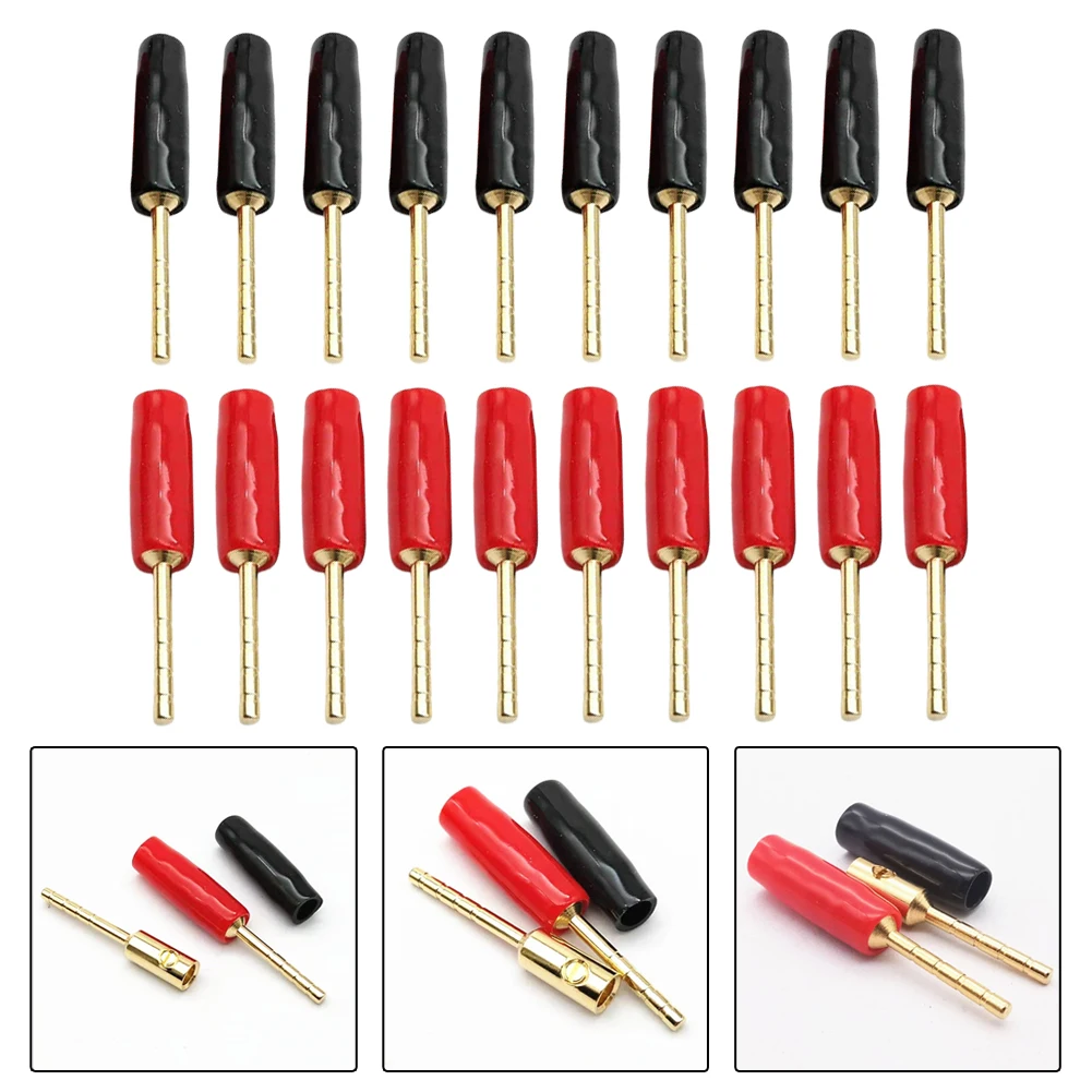 20 pack of gold plated needle type banana made of 4N oxygen pure copper for audio performance and longevity 20