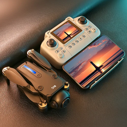 Imagen 2 del producto D18 Mini Drone De Pantalla 150 ° ESC Cámara Dual fotografía aérea HD flujo óptico sin escobillas Control remoto avión Quadrotor regalo