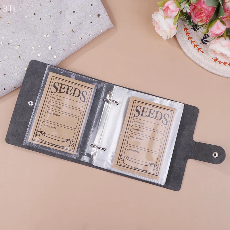 1 Set Garden Seeds Storage Organizers Seed Organizer Binder With 50pcs Self-Sealing Seed Envelopes Seed Packet Organizer Seed