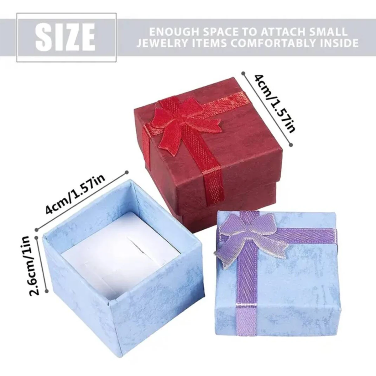 مجموعة علب هدايا المجوهرات - صندوق ورقي على شكل قلادة وأقراط وخاتم وسوار مع تغليف شريطي لعرض هدايا تزيين الزفاف
